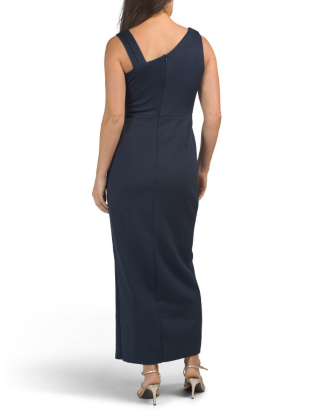 BETSY & ADAM Petite Made In Usa Long Tech Scuba Knit Maxi Dress - Picture 2 of 2
